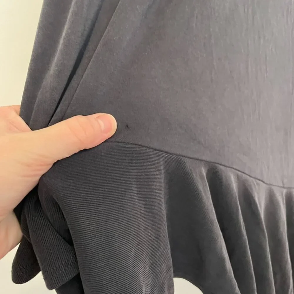 MOULINETTE SOEURS ANTHROPOLOGIE ANTHRO Raneri One Shoulder Dress Dark Gray Boho - Picture 8 of 16